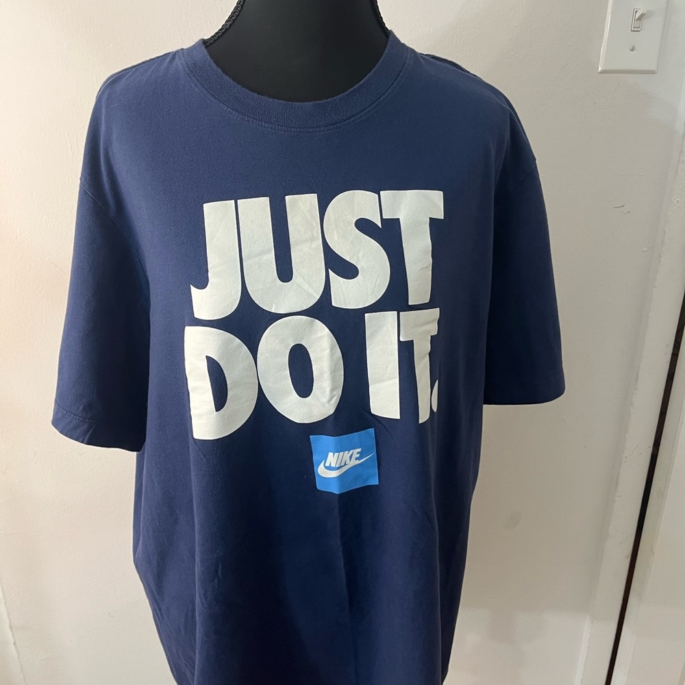 Nike Deep Blue 'Just Do It' Tee- Men’s size Large